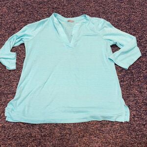 Talbots Teal Sheer top sz. M